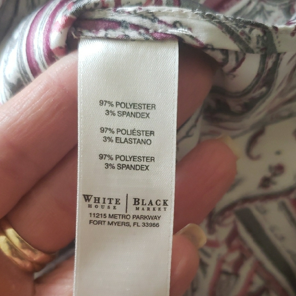 WHBM Patterned V-Neck Top - Picture 6 of 6